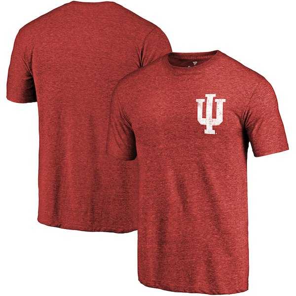 Indiana Hoosiers Fanatics Branded Crimson Primary Logo Left Chest Distressed Tri Blend T-Shirt,We sell and wholesale Indiana Hoosiers Fanatics Branded Crimson Primary Logo Left Chest Distressed Tri Blend T-Shirt on line form chian!